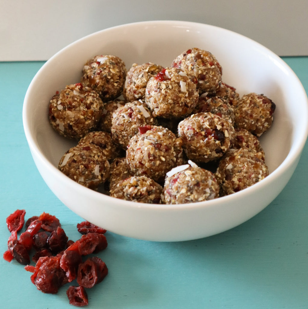 Cranberry& Coconut Healthy Snacks Energy Balls for Holistic Wellness